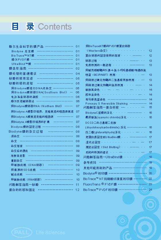 PALL PVDF转印膜 NC转印膜 北京一级代理商