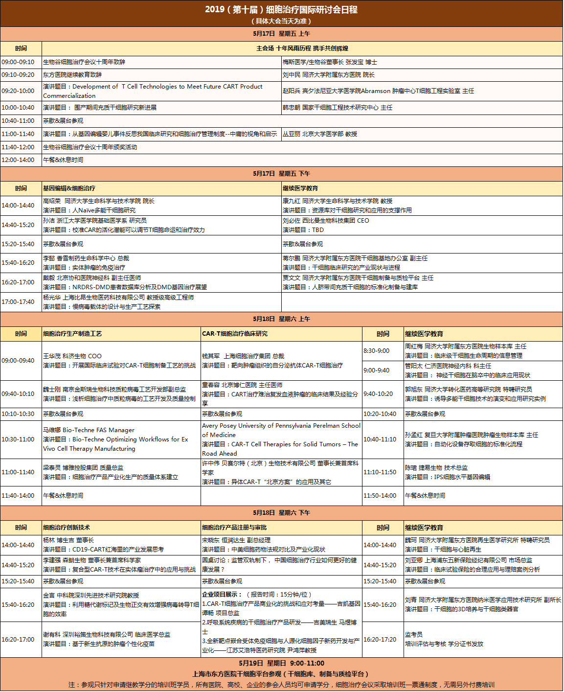 北京泽平赞助的2019(第十届)细胞治疗国际研讨会,2019-05-16至2019-05-19在上海举行
