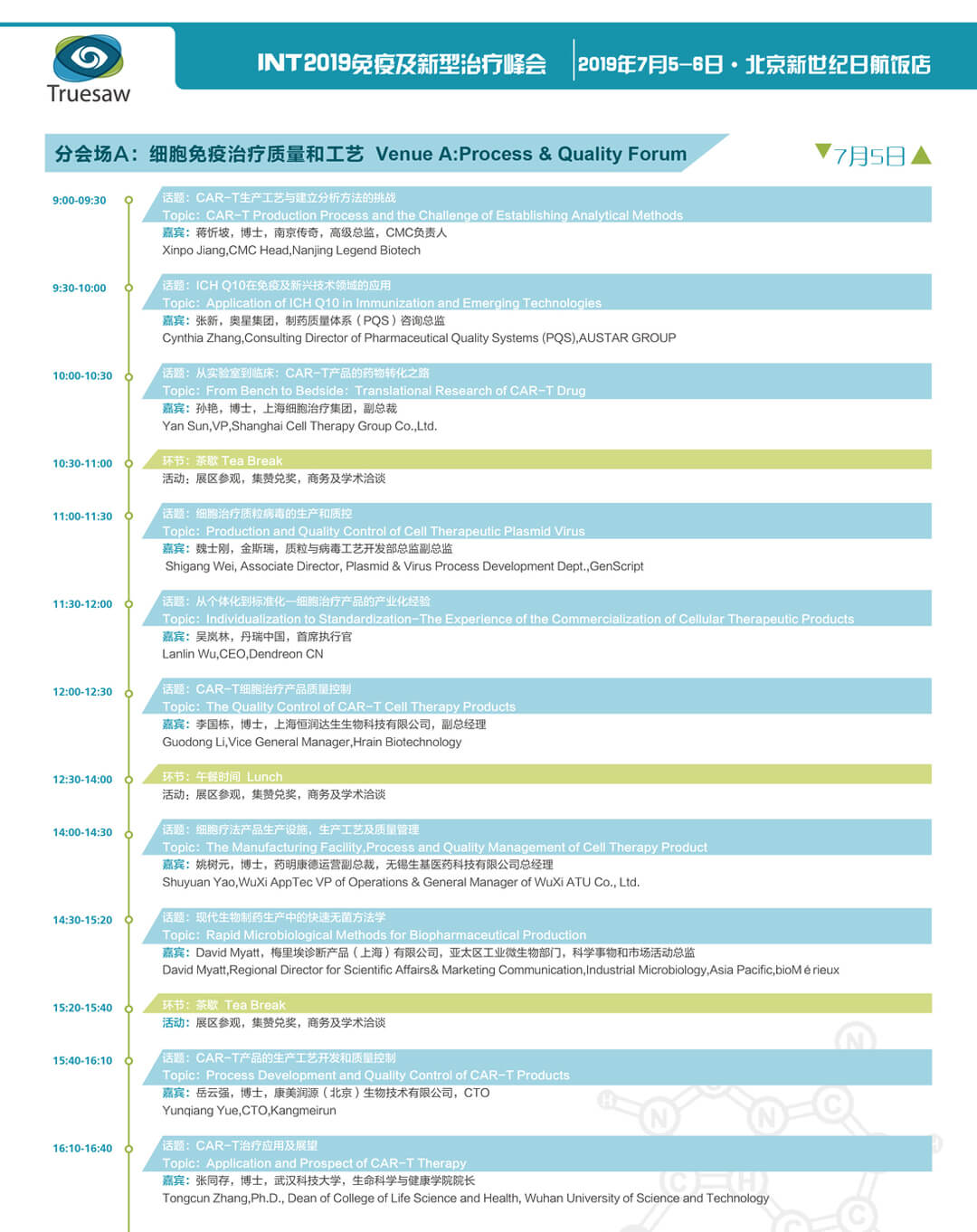 INT 2019 免疫及新型治疗技术峰会