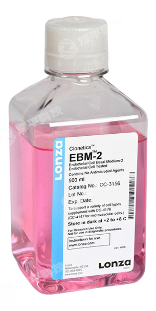 Lonza EBM-2人血管内皮细胞基础培养基CC-3156代理商北京泽平