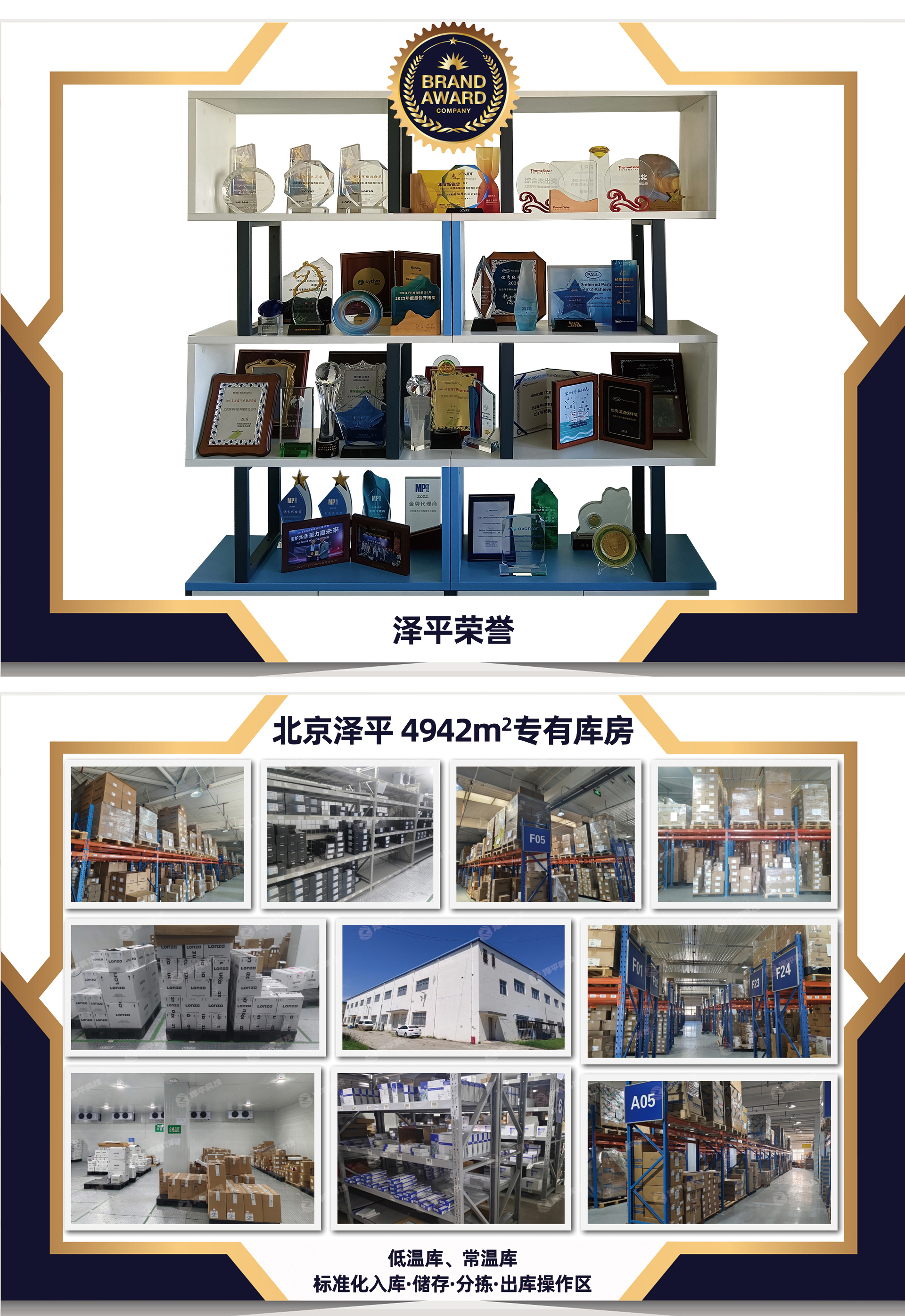 北京泽平获得大量厂家授予的荣誉,具有4942平方米标准化仓库